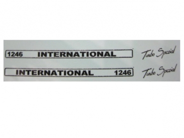 Haubenbeschriftung "International 1246 Turbo Spezial"