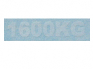 "1600KG" Weiß auf WAF 10 x 2,0 mm