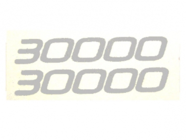 Schriftzug "30000" Nebelgrau auf WAF im Satz 30 x 4,5 mm