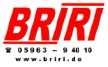 Briri Logo 13,5x8 mm mit Telefonnummer auf transparent