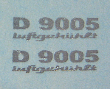 Deutz Typenaufkleber " D9005 Luftgekühlt" 8x2 mm WAF