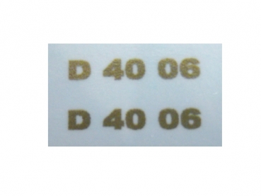 Deutz Typenbeschriftung " D 40 06" Gold