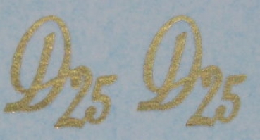 Deutz Typenbezeichnng "D25" in Gold