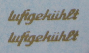 Deutz Schriftzug "luftgekühlt" Gold 9x2,2 mm Satz