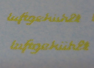 Schriftzug "Luftgekühlt" Gelb 9x2,2 mm auf WAF