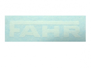 "Fahr" Logo 20 x 4,5 mm Weiß auf WAF