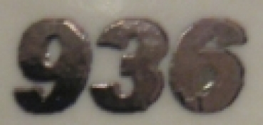 Fendt Typenaufkleber "936" in Chrom 5,5x2 mm
