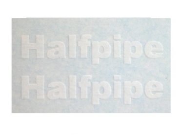 Krampe "Halfpipe" Schriftzug im Satz 18x4 mm Weiß WAF