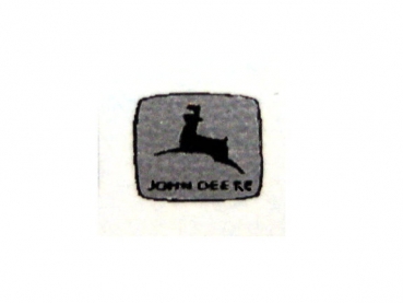 John Deere Haubenlogo Silber schwarz  4x3,2 mm WAF