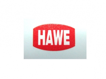 "HAWE" Weiß auf Rot / ca. 11,5 x 6,5 mm WAF