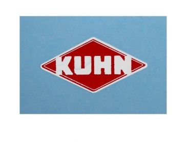 Kuhn Logo 13 x 7,5 mm Weiß-Rot auf WAF