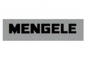 Mengele Schriftzug 20 x 3,5 mm Schwarz auf WAF