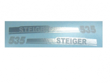 Case IH "Steiger 535" Haubenbeschriftung Silber/Grau 65 x 7 mm