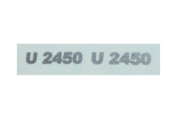 Typenbeschriftung U 2450 Silber auf WAF im Satz