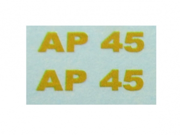 Typenbeschriftung "AP 45" 11 x 2 mm Satz auf WAF