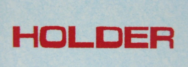 Holder Schriftzug Rot auf WAF 22x3,2 mm