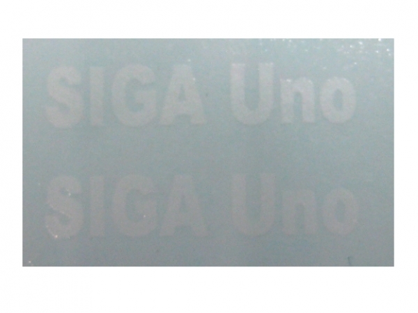 Typenbeschriftung " SIGA Uno" 15 x 3 mm WAF