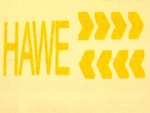 "HAWE mit Pfeilen" 43 x 12,5 mm Gelb auf WAF